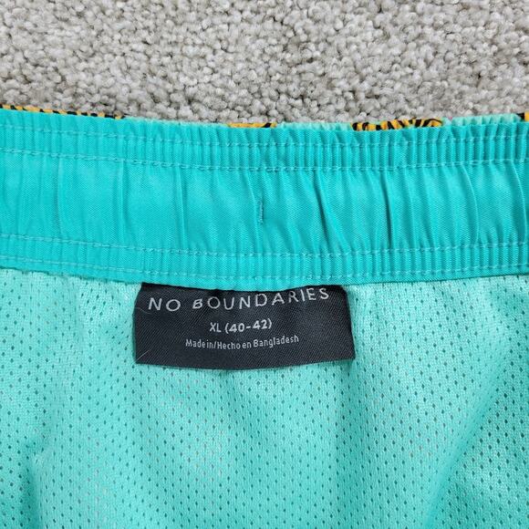 No Boundaries Swimming Trunks Shorts Mens XL Green Tiger King Vibe Lighting - Picture 3 of 11